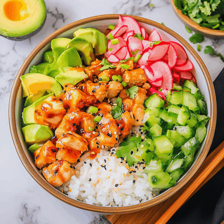 Hawaiian Inspired Chicken Poke Bowl Recipe