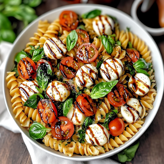 Caprese Pasta Salad with Balsamic Glaze (20-Minutes)
