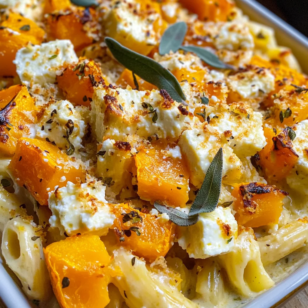 Baked Feta and Butternut Squash Pasta with Sage and Garlic