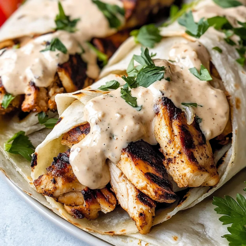 Chicken Shawarma with Creamy Garlic Sauce