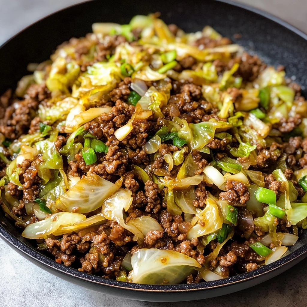 Chinese Ground Beef and Cabbage Stir-Fry
