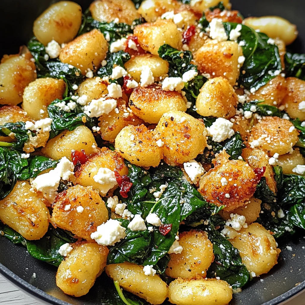 Crispy Gnocchi With Spinach And Feta