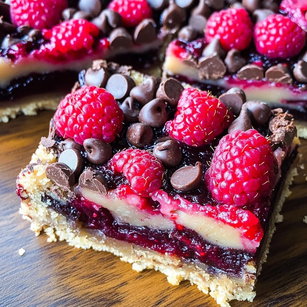 Dark Chocolate Raspberry Pie Bars