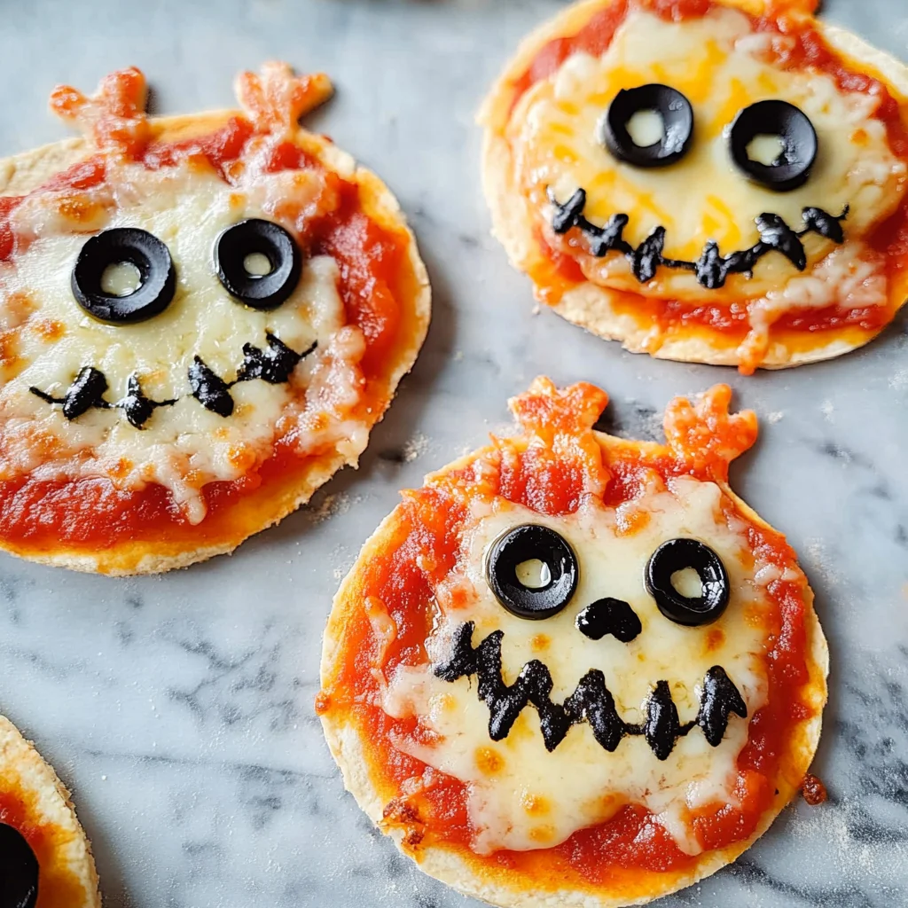 Easy Mini Halloween Pizzas