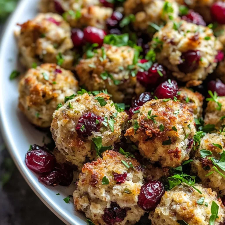 Festive Cranberry Turkey Stuffing Balls