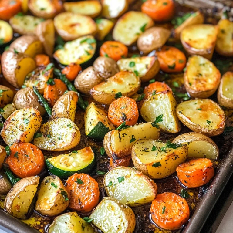 Garlic Herb Roasted Potatoes, Carrots, and Zucchini