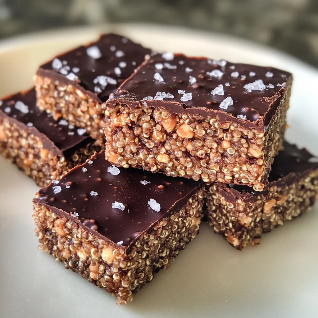Puffed Quinoa Peanut Butter Chocolate Bars Recipe