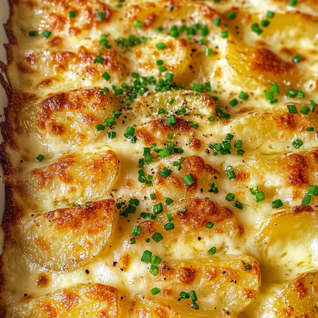 Roasted Garlic Potatoes au Gratin