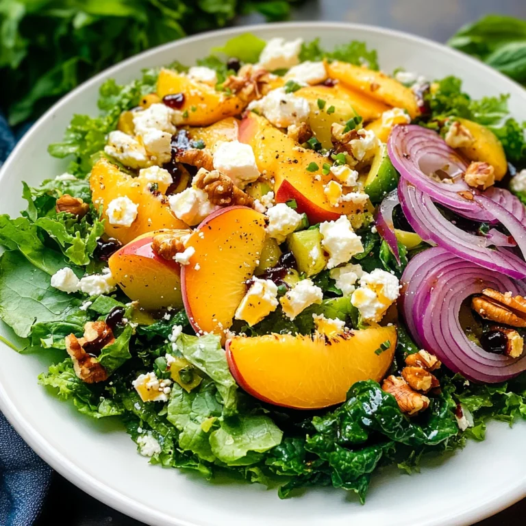 Simple Peach Feta Salad