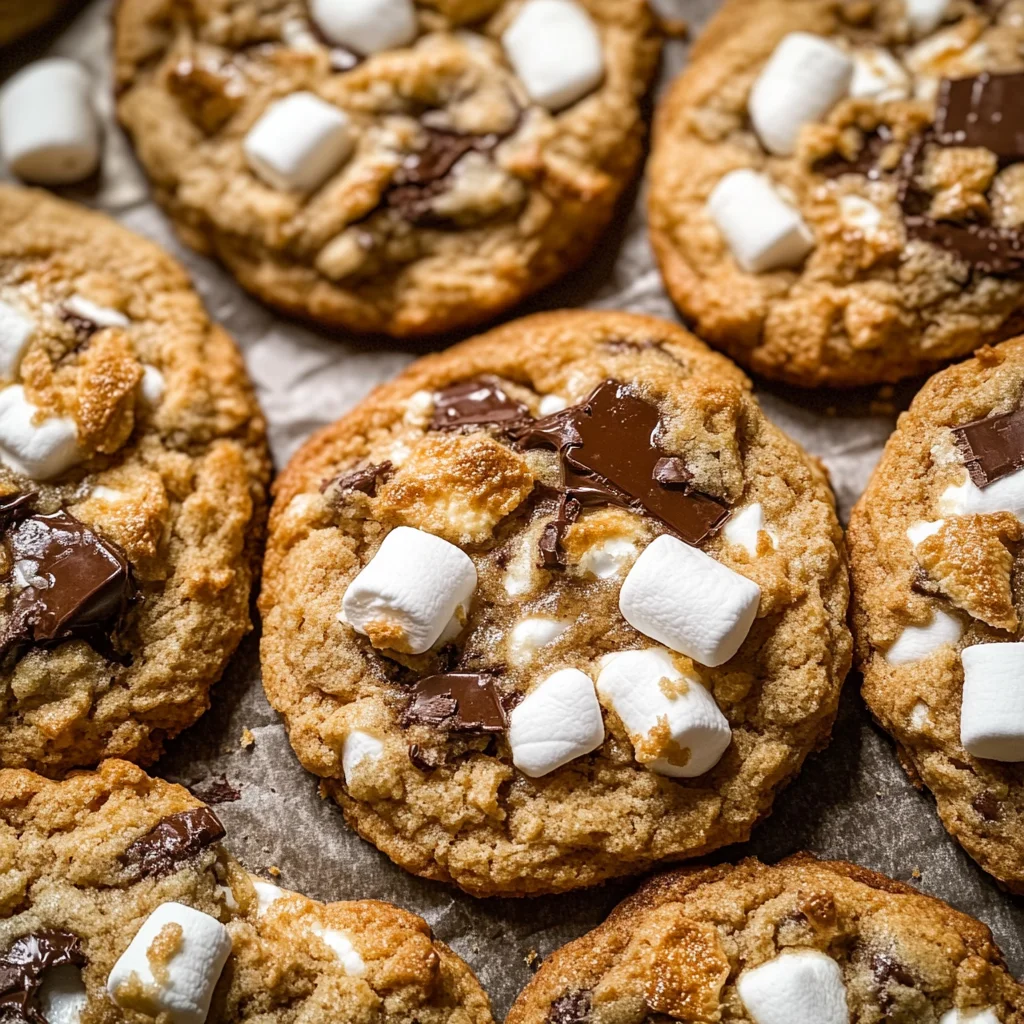 Sourdough S'mores Cookies with Marshmallows and Brown Butter