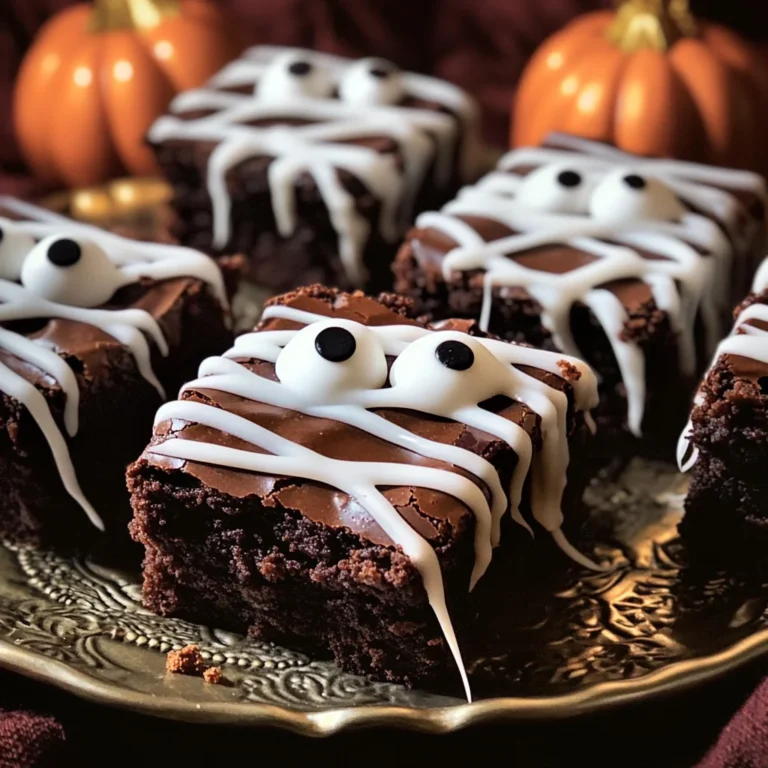spooky mummy brownies