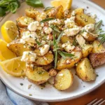 Quick smashed Greek potatoes with feta and rosemary