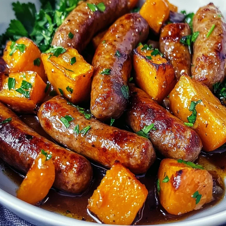 Sausage and Sweet Potatoes with Honey Garlic Sauce