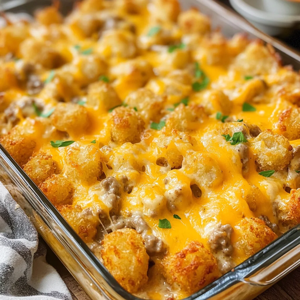 Tater Tot Casserole with Ground Beef