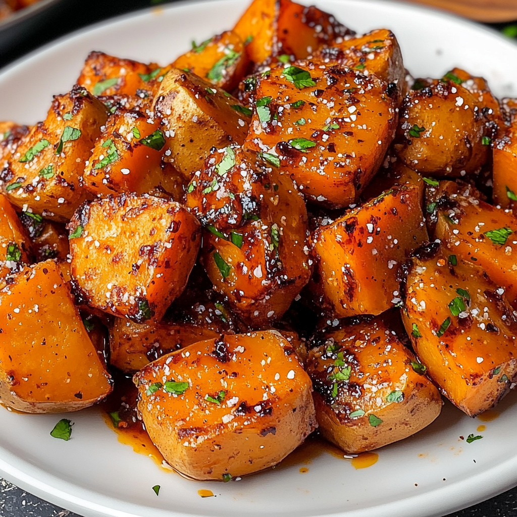 Crispy Honey Chili Smashed Sweet Potatoes Recipe
